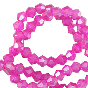Facetten top Glas perlen Bicone 4mm Neon pink