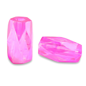 Facetten Tube Perlen Neon pink