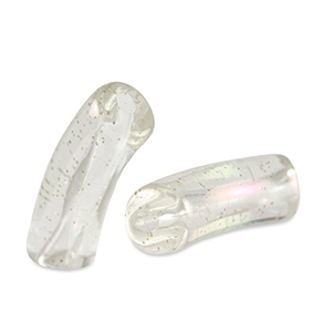 Acrylperlen tubes Transparant glitter-AB coating