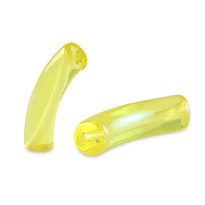 Acrylperlen tubes Freesia yellow-AB coating