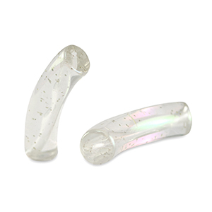 Acrylperlen tubes Transparant glitter-AB coating