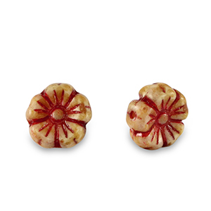 Tschechische Perlen Flower 7mm Red-almond brown
