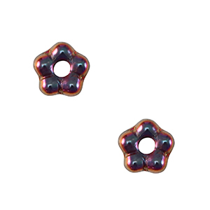 Tschechische Perlen Flower 5mm Dark iridescent