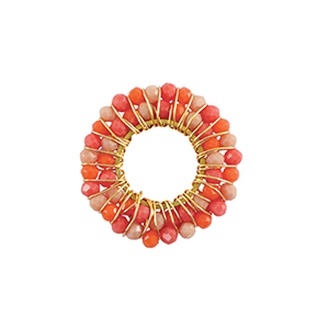 Anh&auml;nger aus Stainless Steel - Rostfreiem Stahl Facetten 26mm Orange-gold