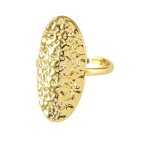 Stainless Steel - Rostfrei Stahl Ringe Oval Gold