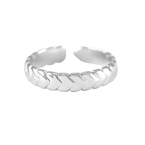 Stainless Steel - Rostfrei Stahl Ringe Hearts Silber