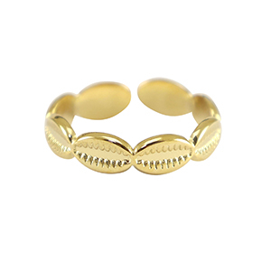 Stainless Steel - Rostfrei Stahl Ringe Kauri Gold
