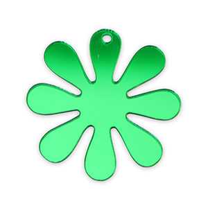 Statement-Anh&auml;nger Flower 35mm Metallic kelly green