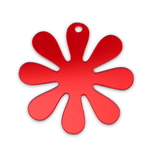 Statement-Anh&auml;nger Flower 35mm Metallic red
