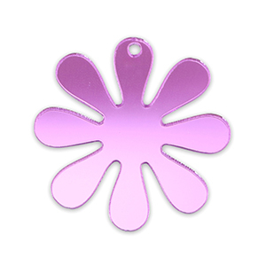 Statement-Anh&auml;nger Flower 35mm Metallic lilac purple