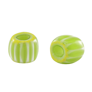 Millefiori-Glasperlen Tube Light green