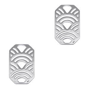 Anh&auml;nger aus Stainless Steel - Rostfreiem Stahl Zwischenst&uuml;ck Octagon Arches Silver