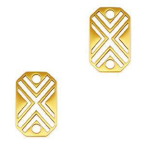 Anh&auml;nger aus Stainless Steel - Rostfreiem Stahl Zwischenst&uuml;ck Octagon X Gold