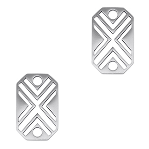 Anh&auml;nger aus Stainless Steel - Rostfreiem Stahl Zwischenst&uuml;ck Octagon X Silver