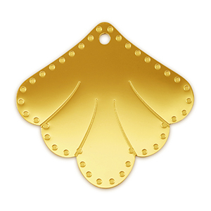 Anh&auml;nger aus Stainless Steel - Rostfreiem Stahl Zwischenst&uuml;ck Shell Gold