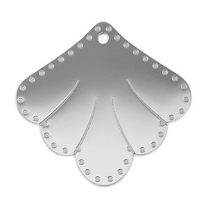 Anh&auml;nger aus Stainless Steel - Rostfreiem Stahl Zwischenst&uuml;ck Shell Silver