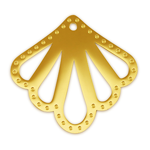 Anh&auml;nger aus Stainless Steel - Rostfreiem Stahl Zwischenst&uuml;ck Shell Gold