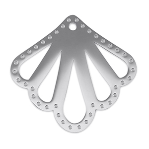 Anh&auml;nger aus Stainless Steel - Rostfreiem Stahl Zwischenst&uuml;ck Shell Silver