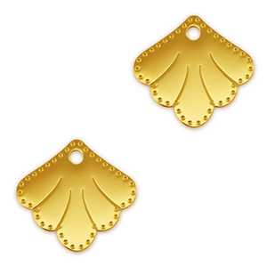 Anh&auml;nger aus Stainless Steel - Rostfreiem Stahl Zwischenst&uuml;ck Shell Gold