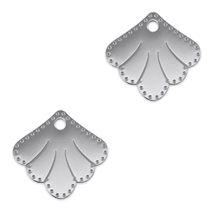 Anh&auml;nger aus Stainless Steel - Rostfreiem Stahl Zwischenst&uuml;ck Shell Silver