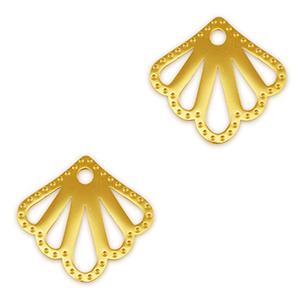 Anh&auml;nger aus Stainless Steel - Rostfreiem Stahl Zwischenst&uuml;ck Shell Gold