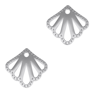 Anh&auml;nger aus Stainless Steel - Rostfreiem Stahl Zwischenst&uuml;ck Shell Silver