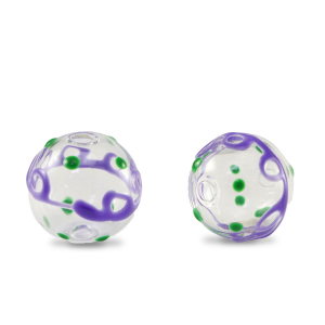Handbemalt Glasperlen 14mm Transparent-purple green