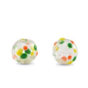 Handbemalt Glasperlen 8mm Transparent-yellow orange