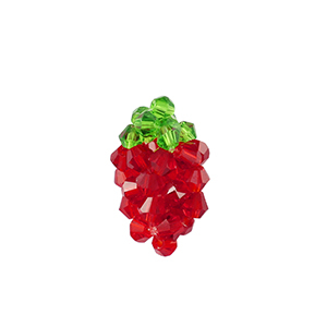 Facetten Perlen Anh&auml;nger Strawberry Red-green