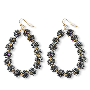 Facetten Perlen Ohrringe Drop Gold-midnight blue
