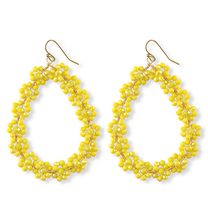 Facetten Perlen Ohrringe Drop Gold-yellow