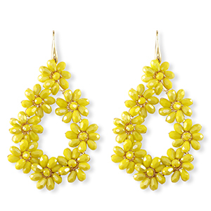 Facetten Perlen Ohrringe Drop Gold-yellow