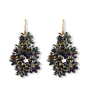 Facetten Perlen Ohrringe Drop Gold-midnight blue