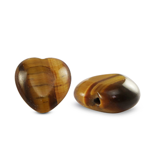 Perlen Naturstein Tigerauge Achat Heart&nbsp; Golden brown