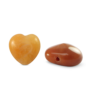 Perlen Naturstein Aventurinquarz Heart&nbsp; Copper orange
