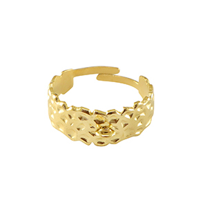 Stainless Steel - Rostfrei Stahl Ringe mit &Ouml;se Gold