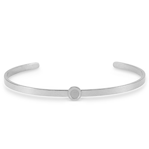 Geburtsstein Armband mit Fassung f&uuml;r SS16 Flatback aus Rostfreiem Stahl Silver
