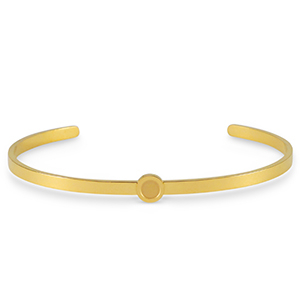 Geburtsstein Armband mit Fassung f&uuml;r SS16 Flatback aus Rostfreiem Stahl Gold
