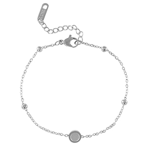 Geburtsstein Armband mit Fassung f&uuml;r SS16 Flatback Rostfreiem Stahl Silver