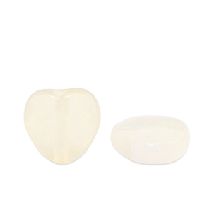 Perlen Naturstein Achat Heart Prosecco white transparent