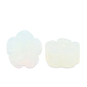 Perlen Naturstein Glas Flower Transparent white