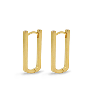 Zubeh&ouml;r Metall DQ Ohrringe Creolen Oval Gold (Nickelfrei)