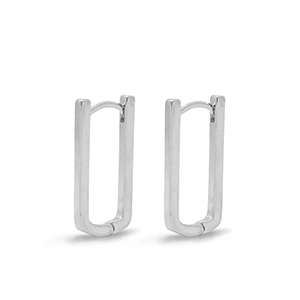 Zubeh&ouml;r Metall DQ Ohrringe Creolen Oval Silber (Nickelfrei)