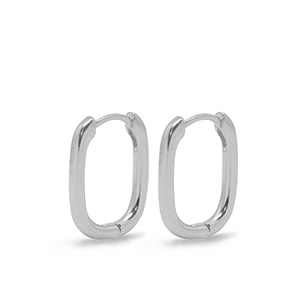 Zubeh&ouml;r Metall DQ Ohrringe Creolen Oval Silber (Nickelfrei)