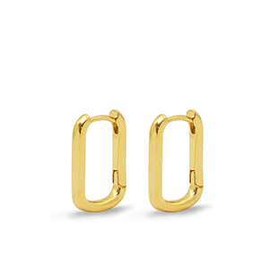 Zubeh&ouml;r Metall DQ Ohrringe Creolen Oval Gold (Nickelfrei)