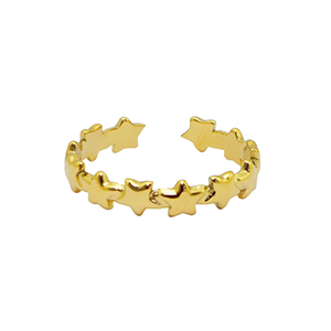 Stainless Steel - Rostfrei Stahl Ringe Star Gold