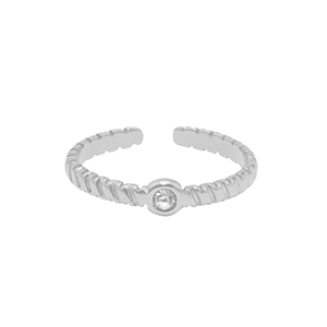 Stainless Steel - Rostfrei Stahl Ringe Crystal Silber