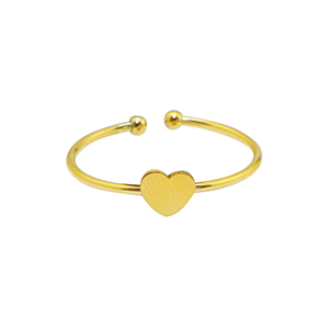 Stainless Steel - Rostfrei Stahl Ringe Heart Gold