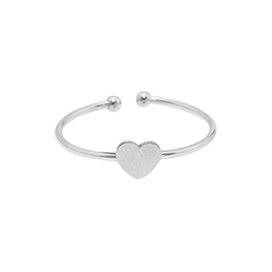 Stainless Steel - Rostfrei Stahl Ringe Heart Silber