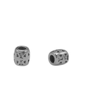 Perlen aus Stainless Steel - Rostfreiem Stahl  5mm Antik silber
